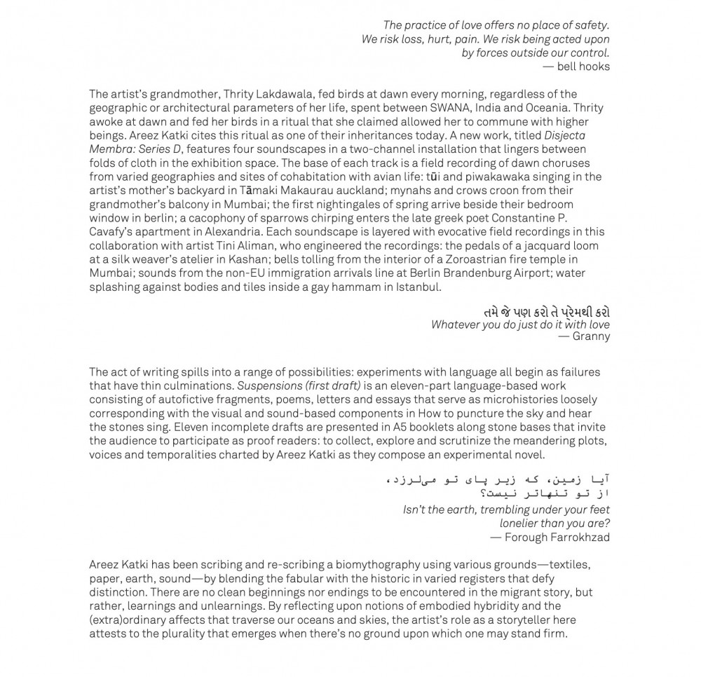 How to puncture the sky and hear the stones sing